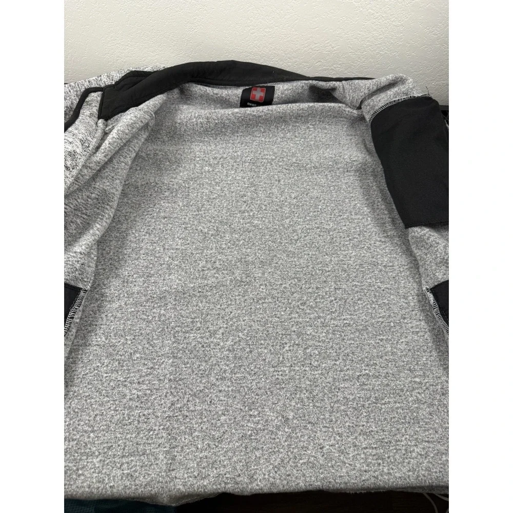 Swiss Tech Men's Fleece Lined Full Zipper Jacket Grey Size XL 46-48 Med Knit